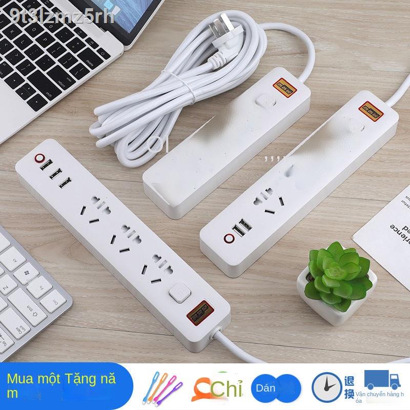 (Date mới)Ổ cắm công suất cao Dải điện đa năng USB với dây nối dài cáp bảng điều khiển nhà sáng tạo