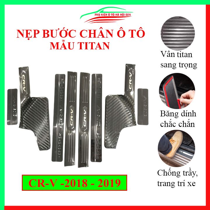 Ốp bậc cửa nẹp bước chân TITAN ô tô Honda CRV 2018-2021 chống trầy bảo vệ xe