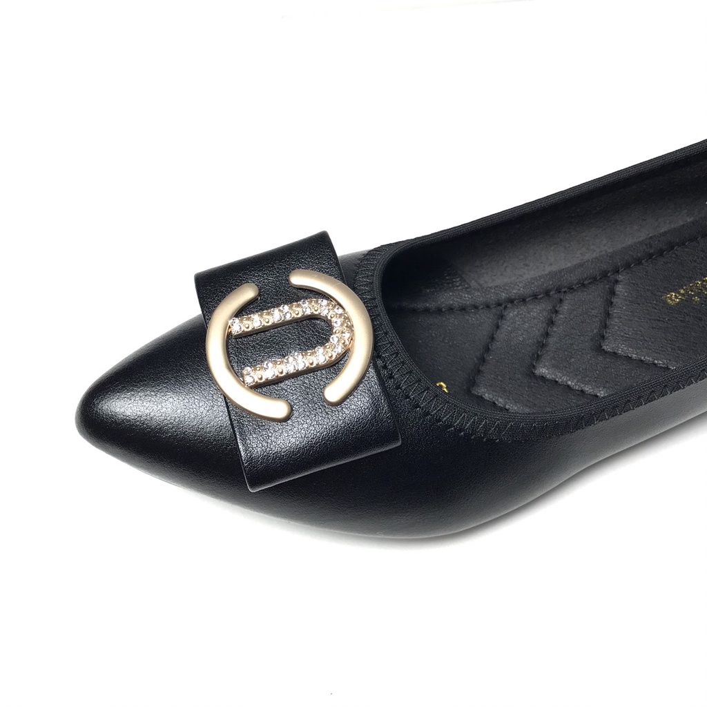 Giày bệt công sở nữ BQ ❤️FREESHIP❤️ Giày búp bê da mềm đế cao su viền chun co giãn ôm khít chân BBT-102 - BBT-103