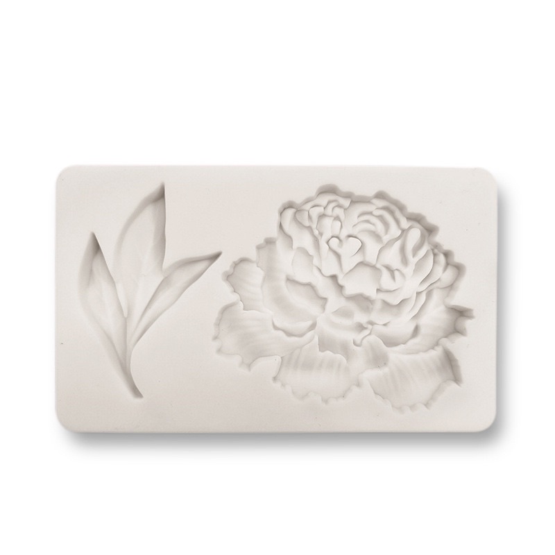 khuôn silicon mẫu đơn+lá hàng đẹp trang trí bánh