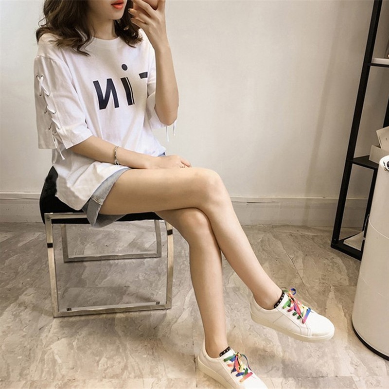 Áo thun nữ tay lửng thắt dây phong cách Hàn Quốc