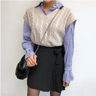 Chân váy đắp chéo cột dây ( còn đen)