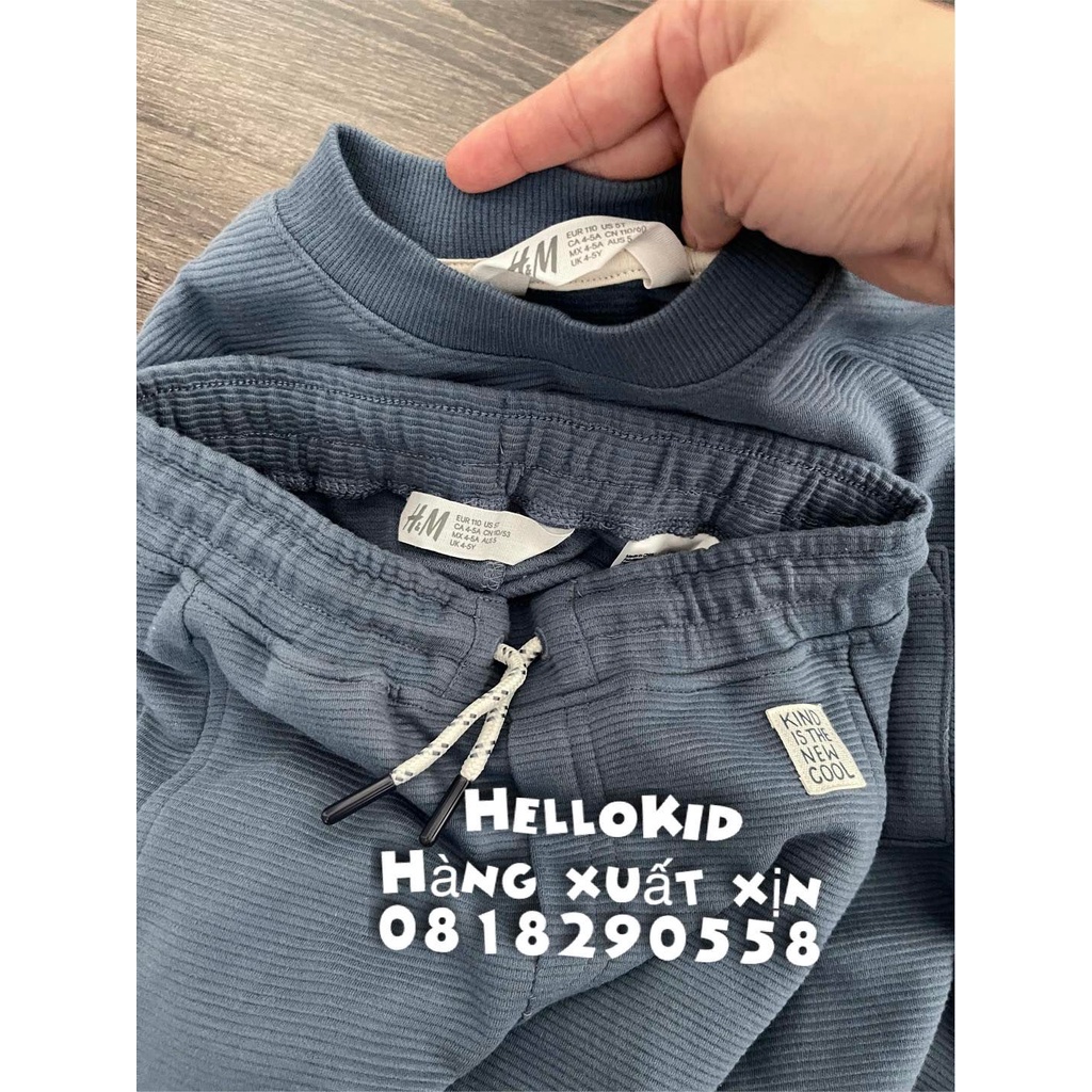 B445 - Bộ nỉ gân đơn giản HM cho bé