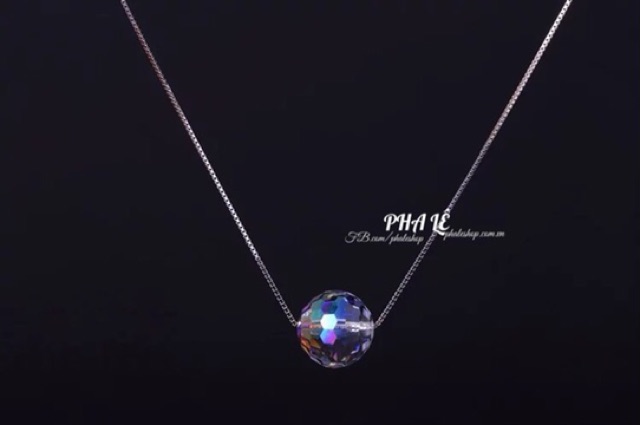 Dây Chuyền Bạc S925 Thiết Kế Với Pha Lê Swarovski Tròn Dát