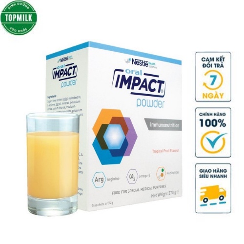 Sữa dinh dưỡng y học Oral Impact Hộp 370g - Dinh dưỡng tối ưu cho bệnh nhân ung thư và sau phẫu thuật