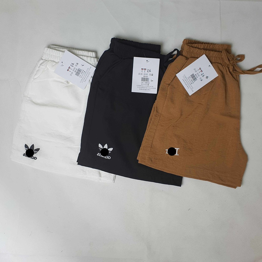 Quần Short Đũi Xước Nữ Ống Rộng, Lưng Cao, Thêu Chữ Siêu Mát | BigBuy360 - bigbuy360.vn