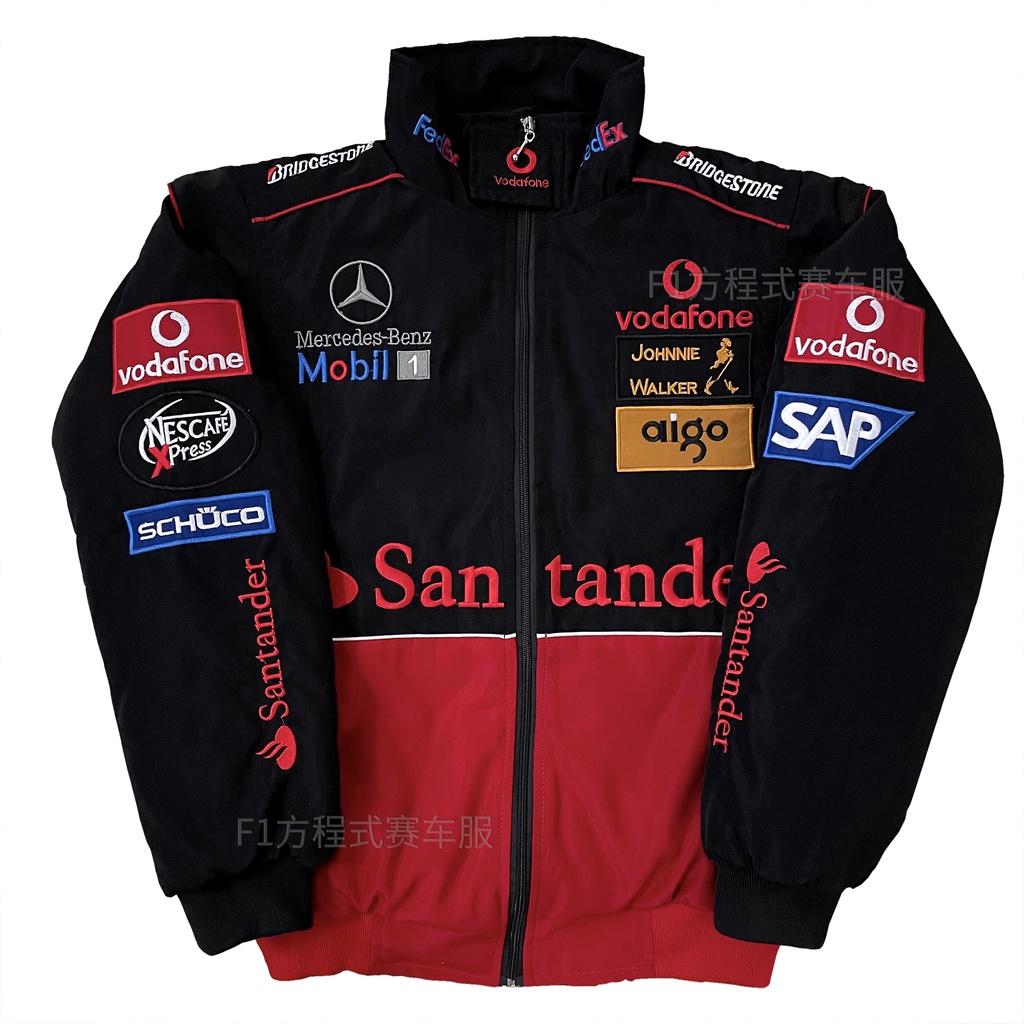 F1 Áo Khoác Thêu Họa Tiết Xe Đua BENZ Mercedes-BENZ Kiểu Cổ Điển Đường Phố Mỹ