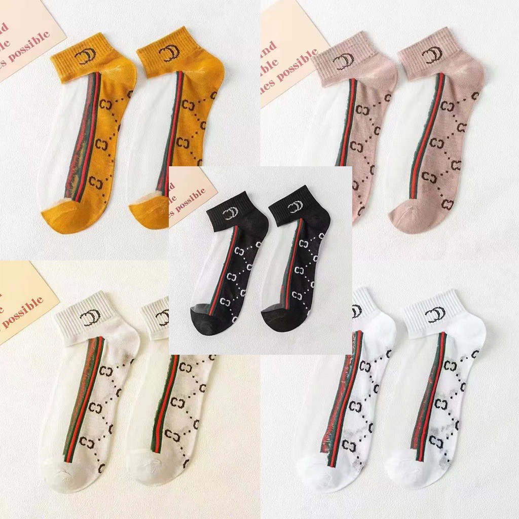 Set 10 Tất Vớ Nữ Cổ Ngắn Trong Suốt Tàng Hình Lưới Thoáng Khí GC01