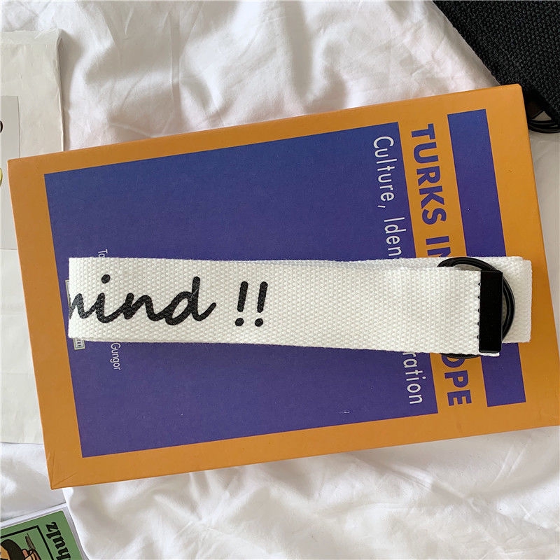 Thắt Lưng Vải Canvas Phối Khóa Hai Vòng Tròn Thời Trang Unisex 22556