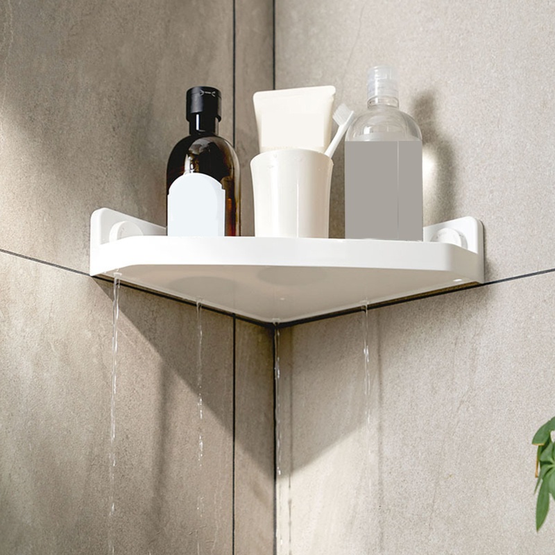 Kệ Nhựa Gắn Góc Tường Đựng Đồ Dùng Nhà Tắm Tiện Dụng
