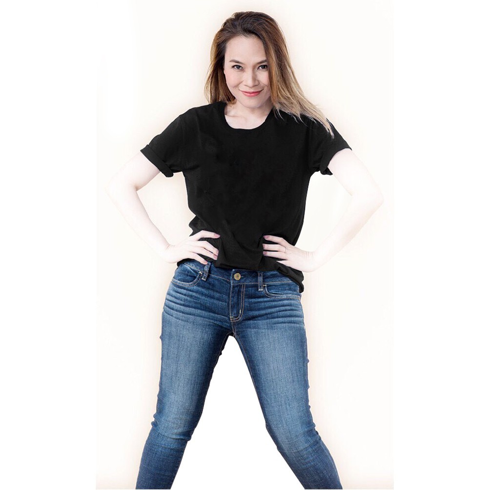 ÁO THUN TRƠN CỔ TRÒN MÀU ĐEN TAY NGẮN NAM NỮ ( CÓ CẢ SIZE EM BÉ ) S4.12