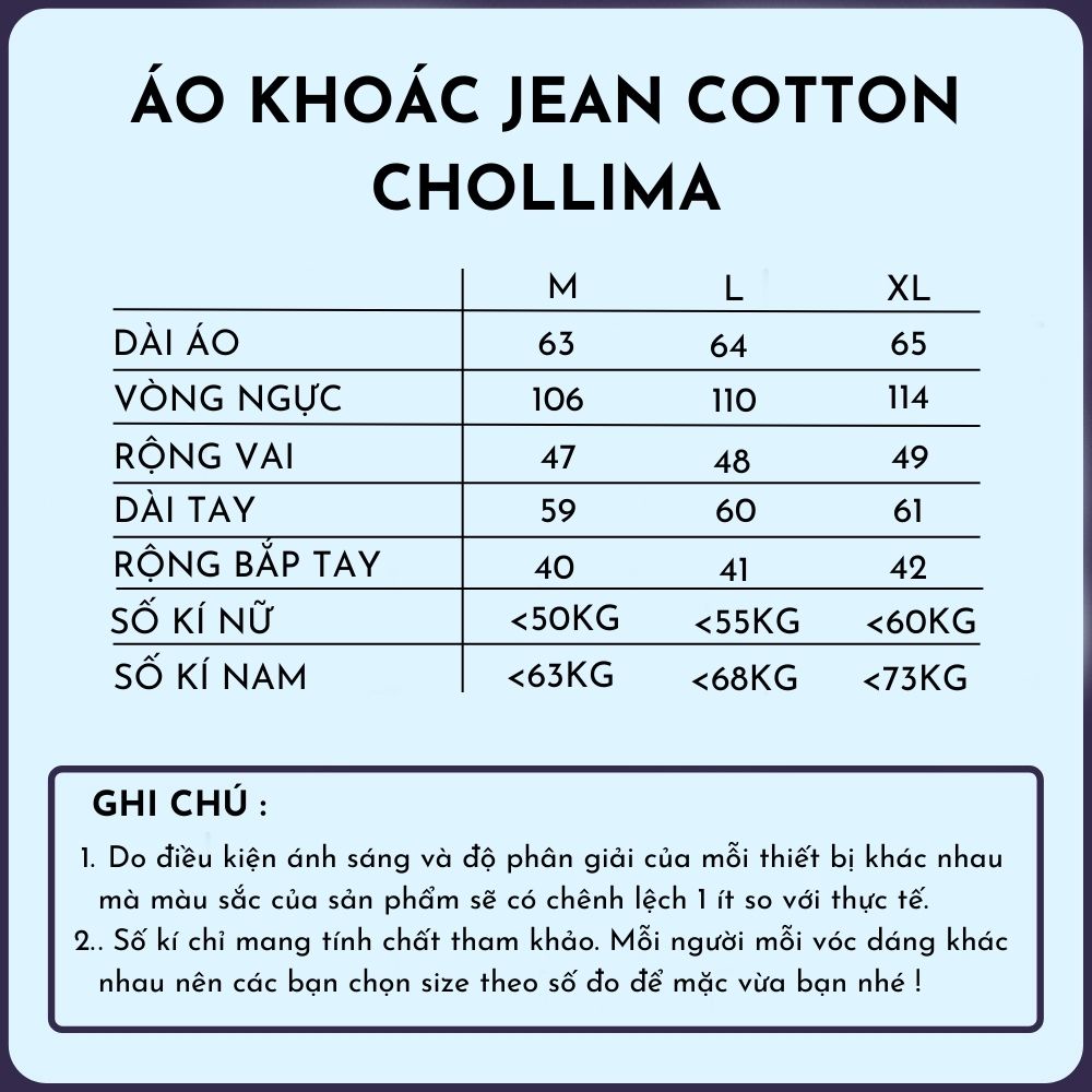 Áo khoác jean unisex nam nữ Chollima AK312 phong cách Basic hàn quốc