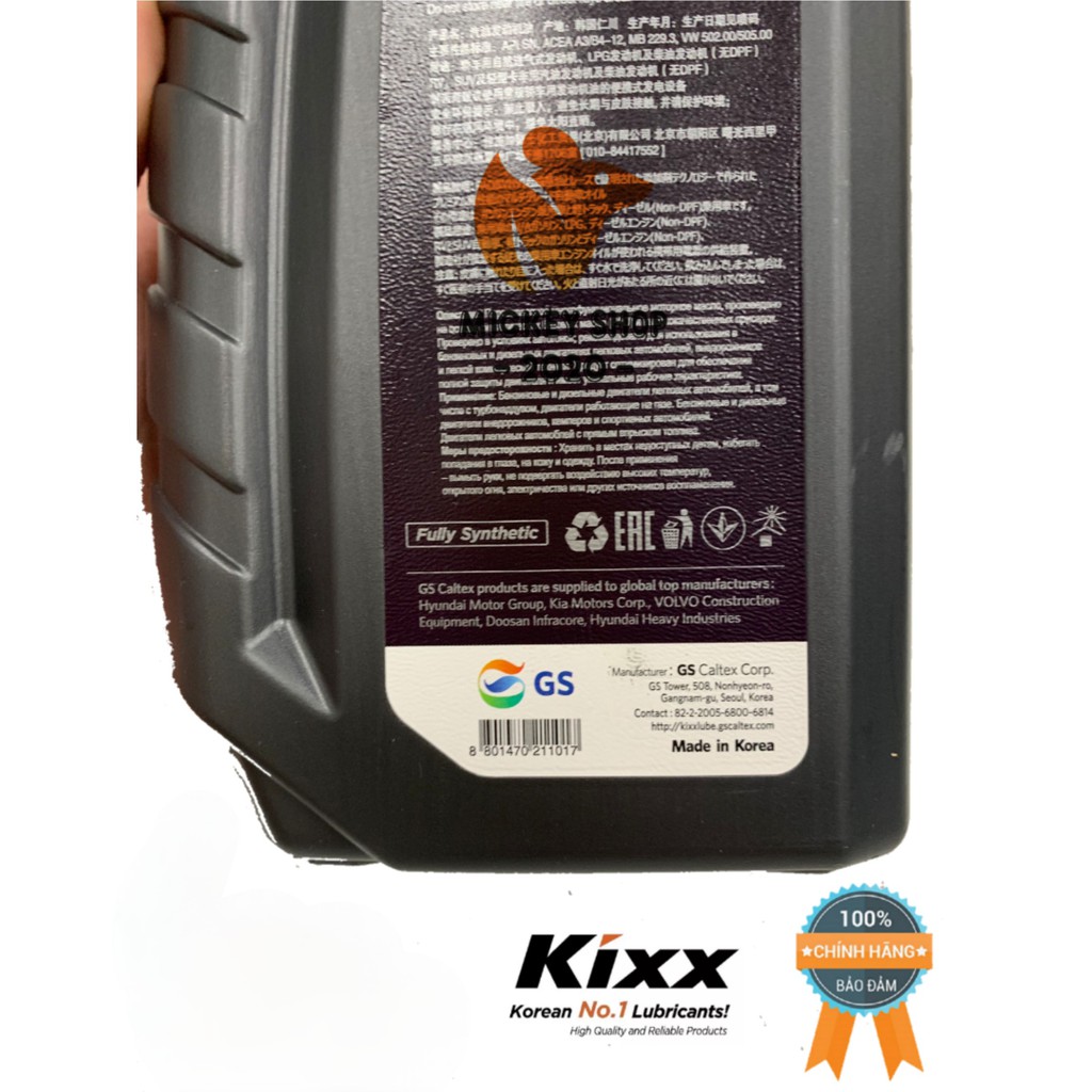 [CAO CẤP] Nhớt xe tay ga, xe hơi Kixx PAO A3/B4 5W40 API SN  Fully Synthetic 1L