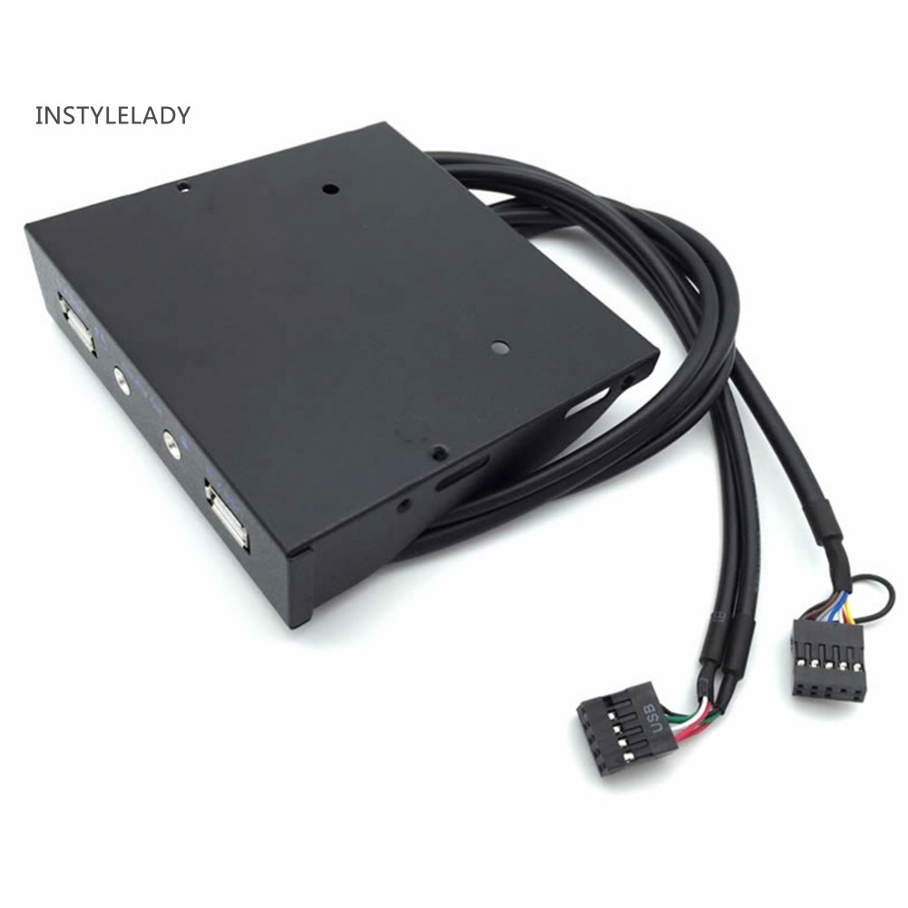 ✌ly 3.5inch USB2.0 9PIN HUB HD Audio Output Floppy Drive Expansion Front Panel