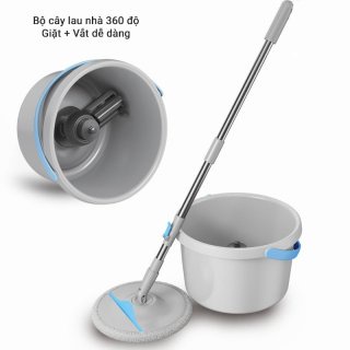 BỘ CHỔI LAU NHÀ K8 THÔNG MINH TỰ VẮT, XOAY 360 ĐỘ, TẶNG KÈM 1 BÔNG LAU