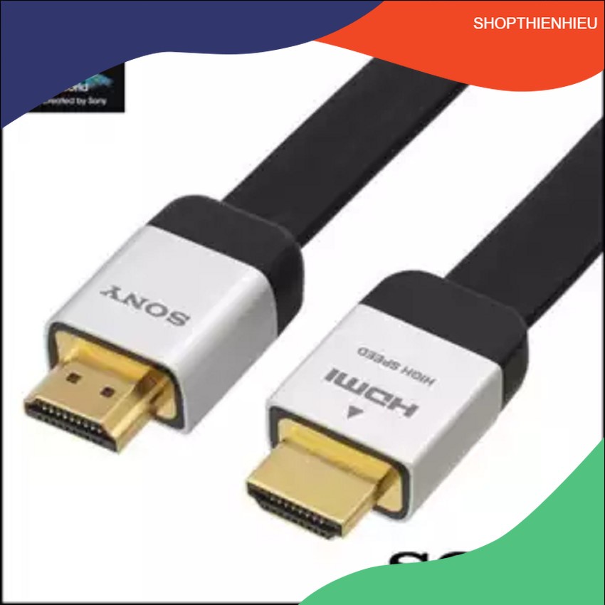 Dây Cáp HDMI Sony 10m dẹt đen-Dây cáp kết nối cổng HDMI 2 đầu tốt chống nhiễu xịn chất lượng cao giá rẻ