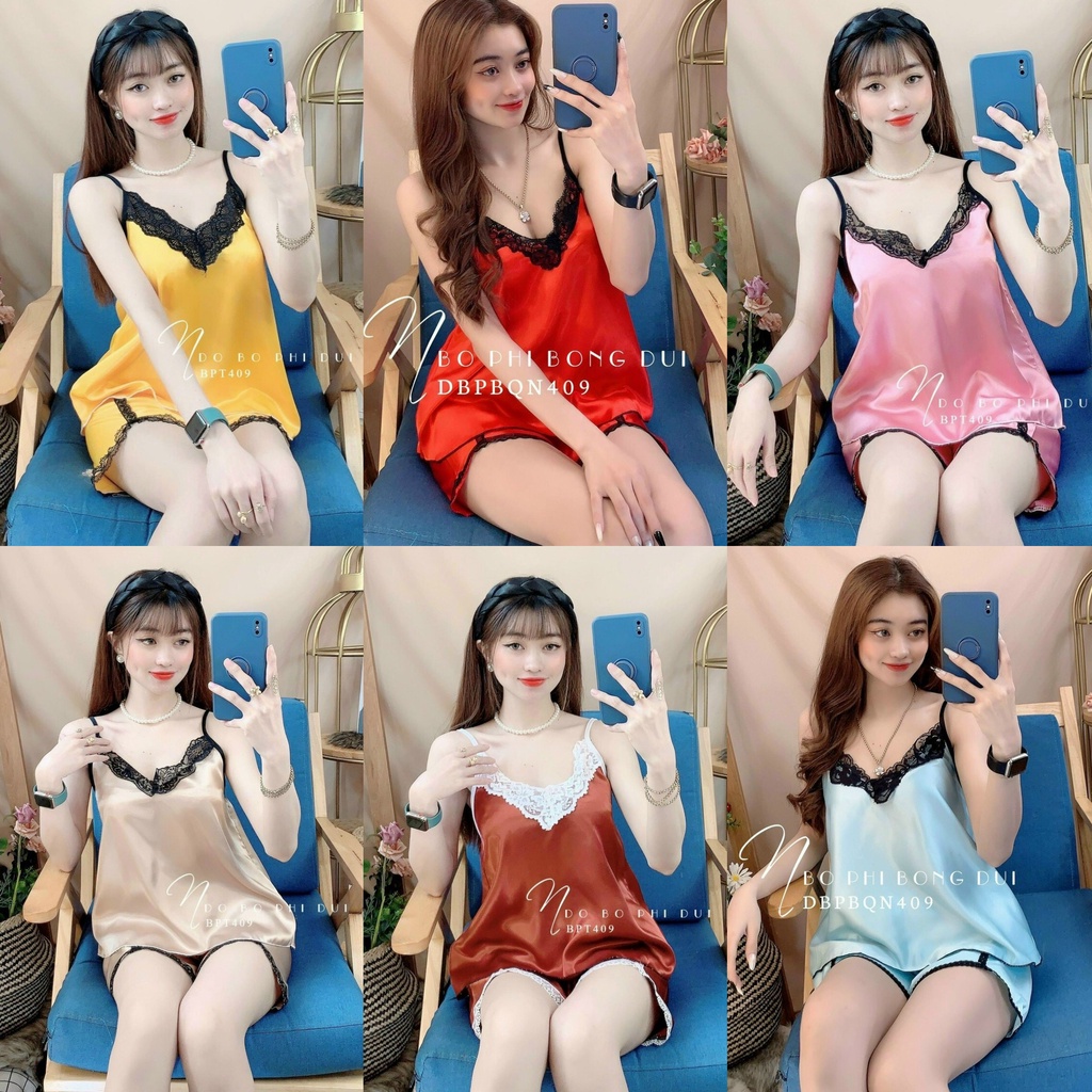 Đồ ngủ sexy nữ 2 dây PHI LỤA  đồ bộ mặc nhà hai dây sexy ngủ Chất PHI LỤA Mát Mềm Mại Gợi Cảm ( from dưới 58 kí )