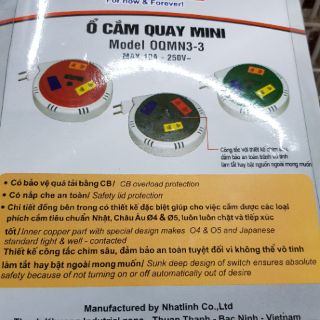 Ổ cắm  quay LIOA mini dây 3m - 2200W
