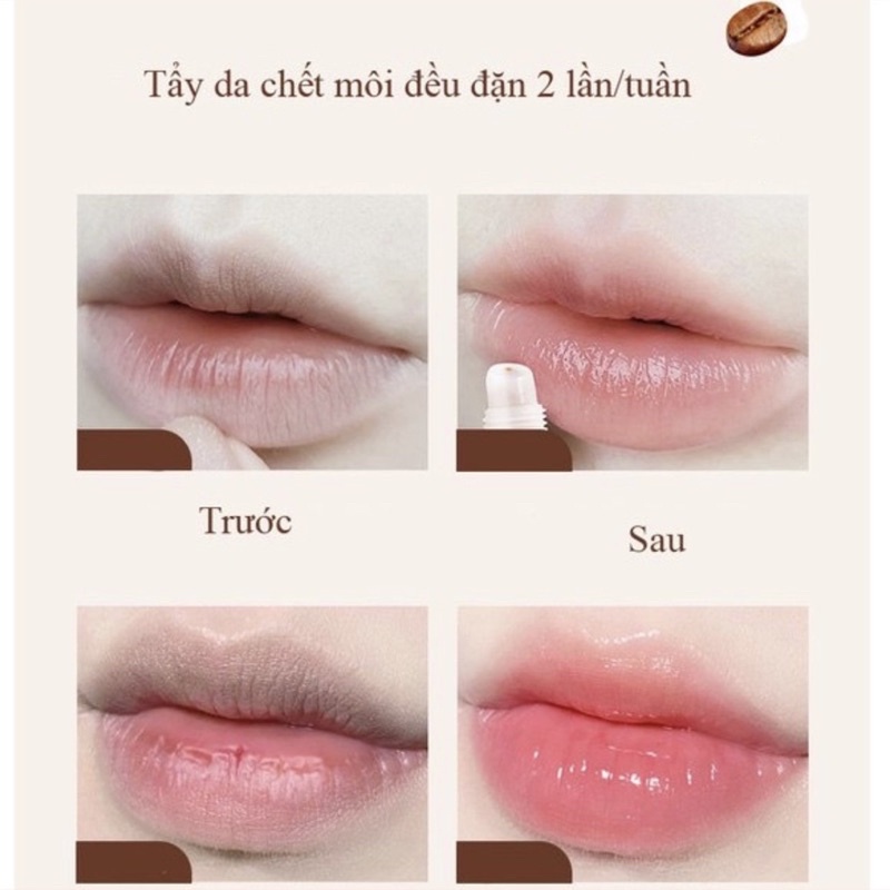 Tẩy tế bào chết môi tẩy da chết môi Heyxi Cafe lip scrub dưỡng ẩm, căng bóng môi