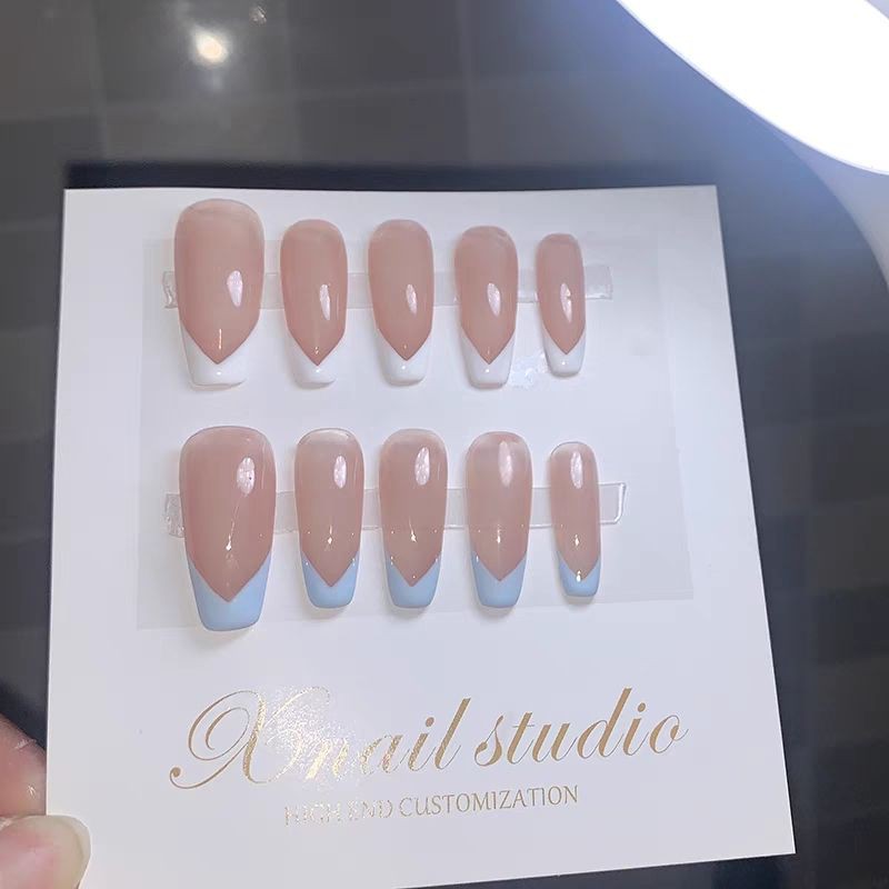 Nail box thiết kế sơn thạch nude vẽ đầu móng nhẹ nhàng tặng kèm keo dũa móng nb024 julynails.vn