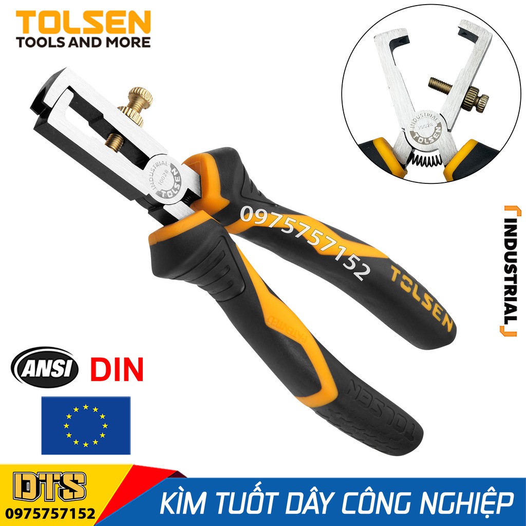 Kìm tuốt dây điện công nghiệp TOLSEN 6 inch/ 160mm thép CR-V cao cấp siêu bền, dễ sử dụng – Tiêu chuẩn xuất khẩu Châu Âu