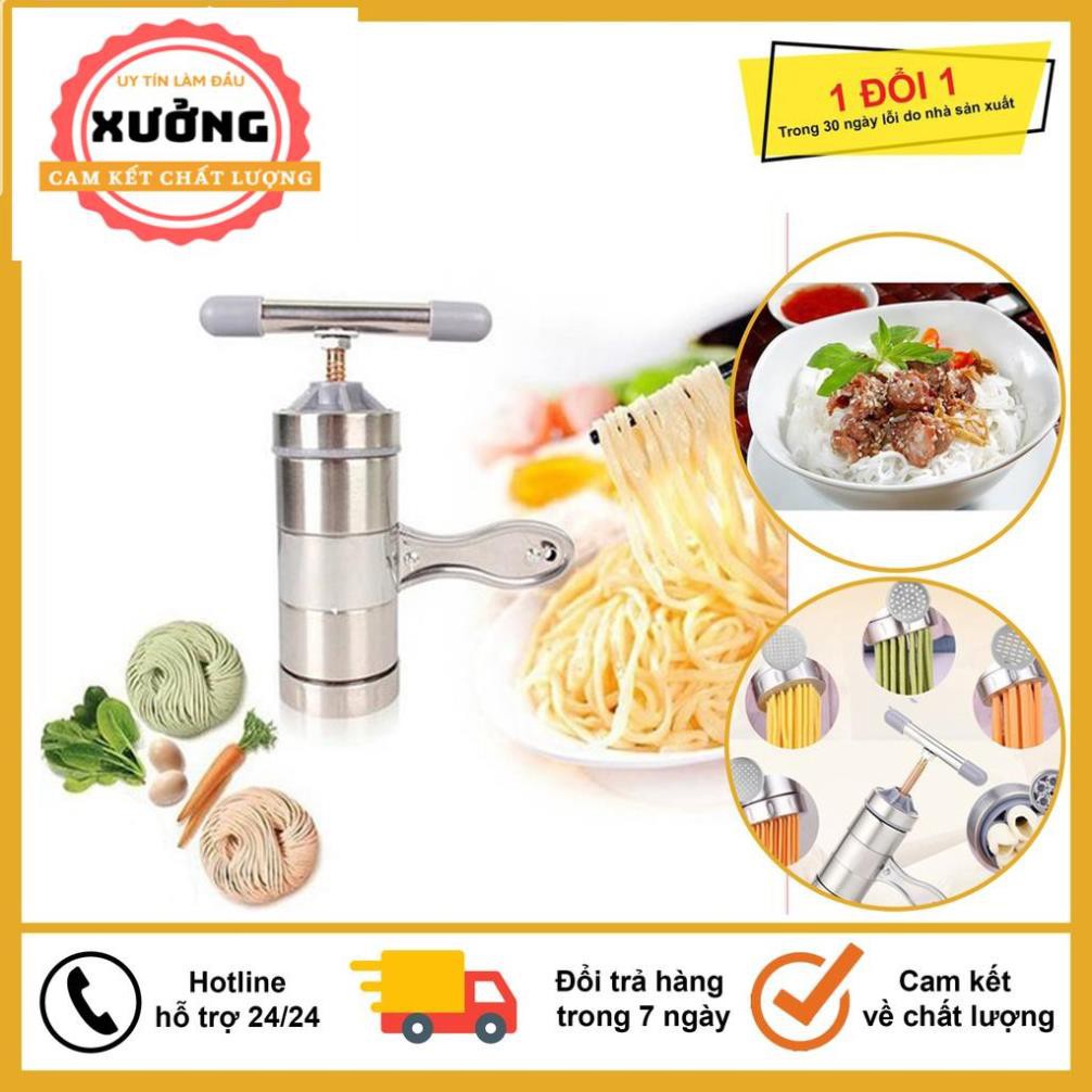 Máy Làm Bún, Mỳ Tươi Tại Nhà Bằng Inox, Tặng Kèm Bộ 5 Size Bún