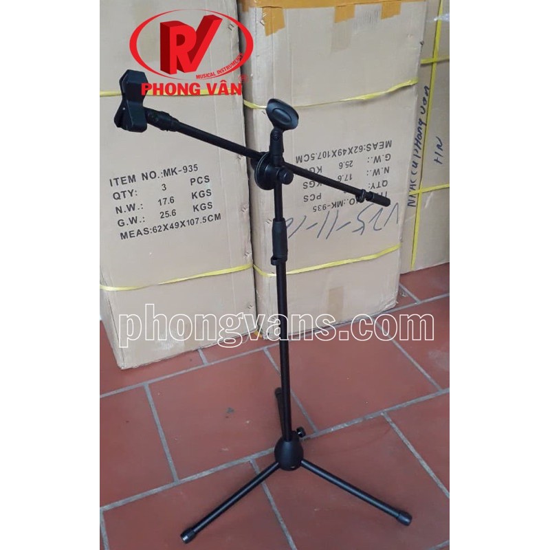Chân micro cao Pro microphone stands gắn được 2 mic