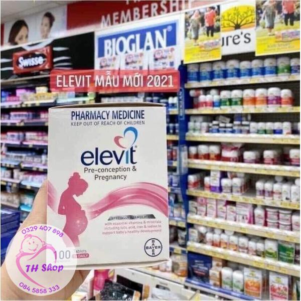 Vitamin Tổng Hợp Elevit Úc 100 Viên Bổ Sung Vitamin A, B, C, D, E, B9, Canxi, Kẽm Cho Mẹ