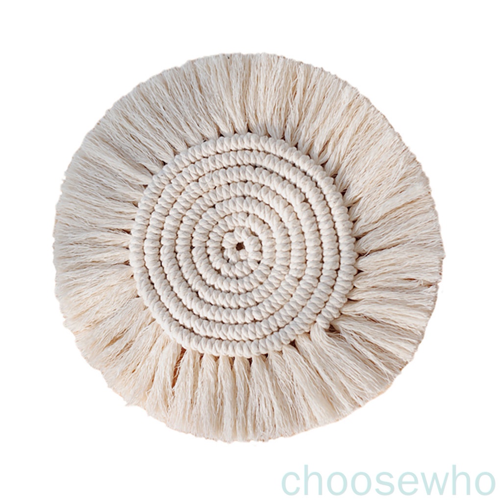Tấm lót ly đan len bằng cotton cách nhiệt loại A 12.5cm