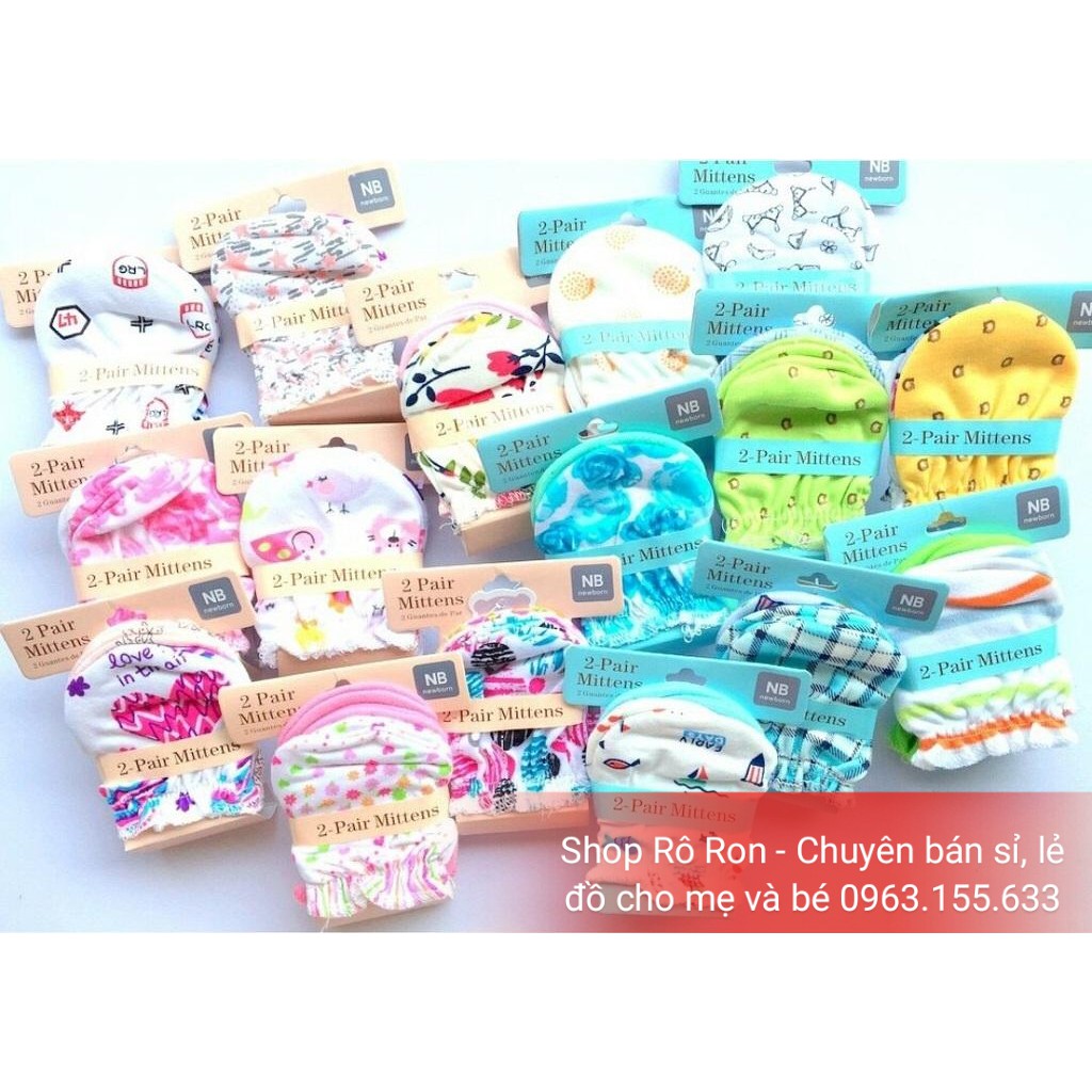 Set 2 đôi bao tay MITTEN - Vớ tay cho bé - Shoproron