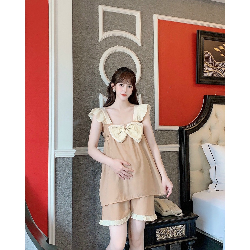 Bộ đồ bầu ngắn tay thời trang thiết kế mặc mùa hè mềm mát MSP552 Mom and Baby