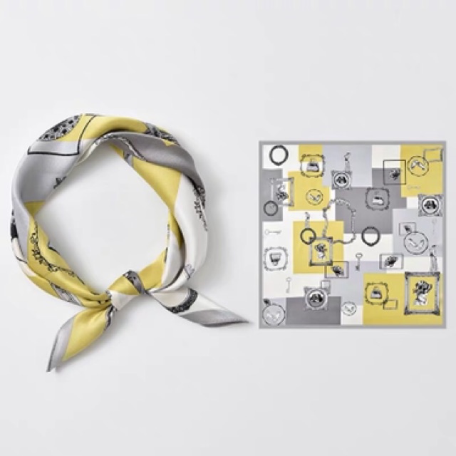 Khăn turban lụa mini thắt cổ áo dễ thương - Maben