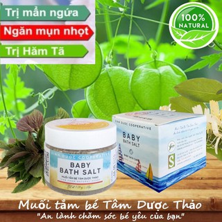 Muối tắm bé Sinh Dược 200gr , Muối tắm bé thảo dược Tâm Dược Thảo 100%b từ thiên nhiên