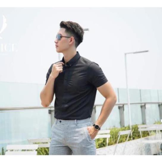 Áo sơ mi nam trơn, cộc tay, vải mềm mại, không nhăn, thấm hút mồ hôi tốt, dáng chuẩn, năng động, trẻ trung | BigBuy360 - bigbuy360.vn