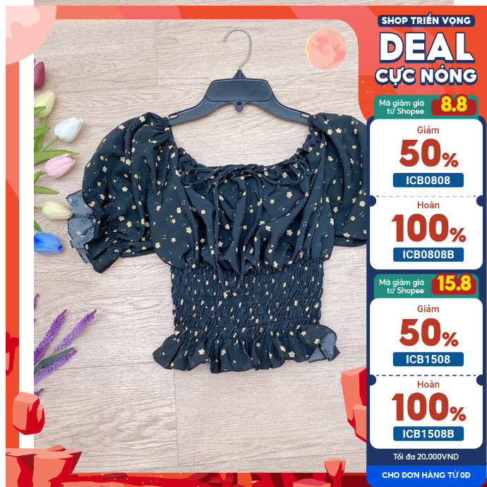 Áo Croptop hoa nhí Bigsize 55-85kg