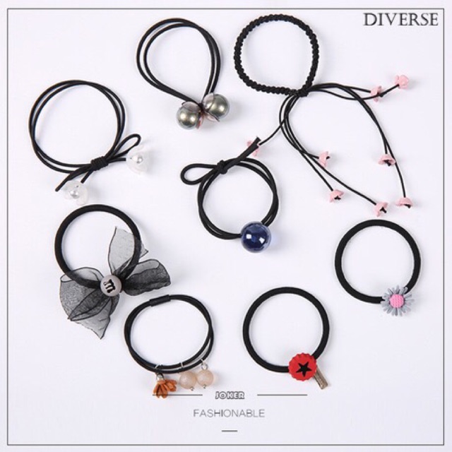 Set 8 Dây Buộc Tóc Kiểu