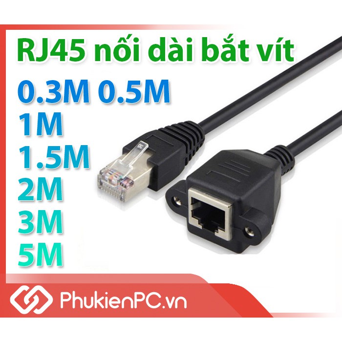 Cáp mạng LAN RJ45 nối dài đầu bắt vít 0.3M 0.6M 1M 1.5M 2M 3M 5M