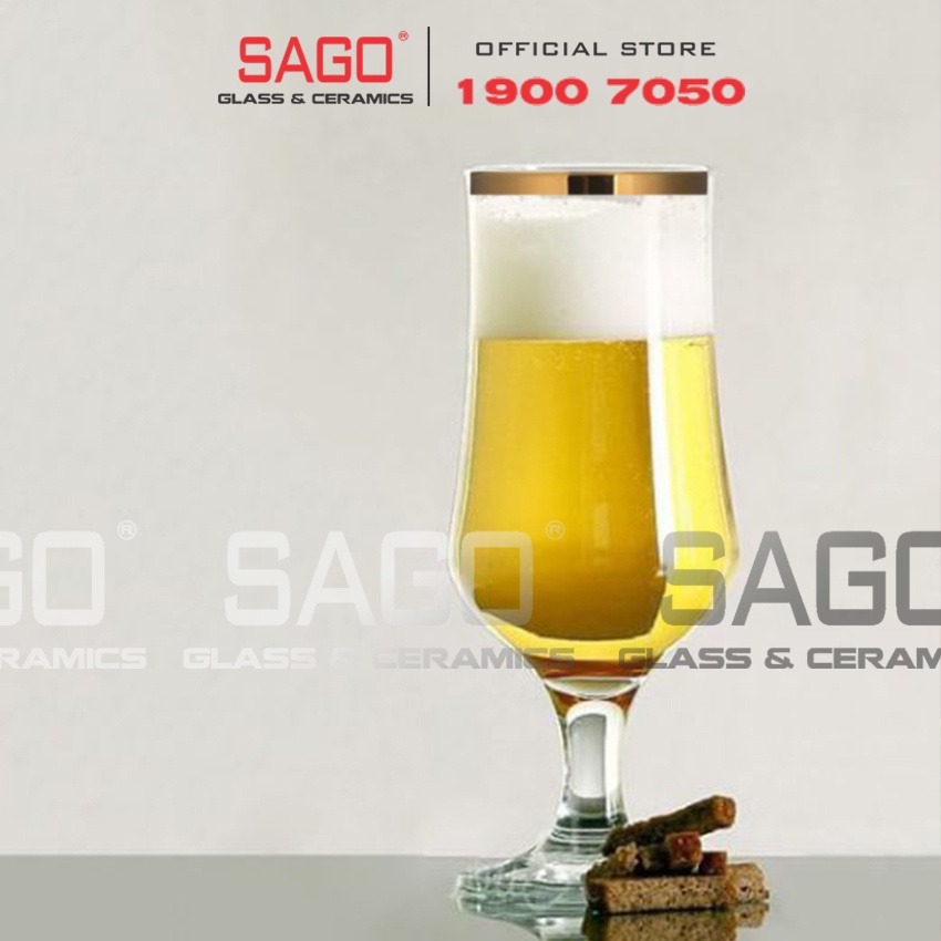 Ly Thủy Tinh Pasabahce Maldive Tulipe Gold Glass 385ml | Nhập Khẩu Thổ nhĩ Kỳ