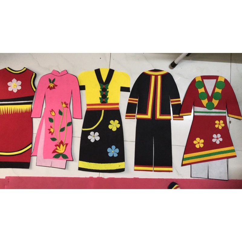 Đồ dùng mầm non handmade-Trang phục dân tộc