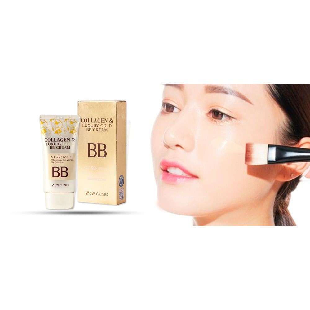 [Hàng Chuẩn Auth] Kem nền trang điểm 3 trong 1 che khuyết điểm - Kem nền chống nắng BB Cream Collagen 3W Clinic