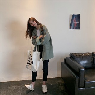 KHOÁC BLAZER XANH DÁNG RỘNG (kèm video, ảnh thật)