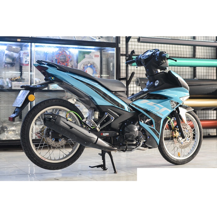 Tem trùm exciter 150 xanh ngọc đen (mẫu mới), tem exciter 150, team trùm exciter 150, tem xe exciter