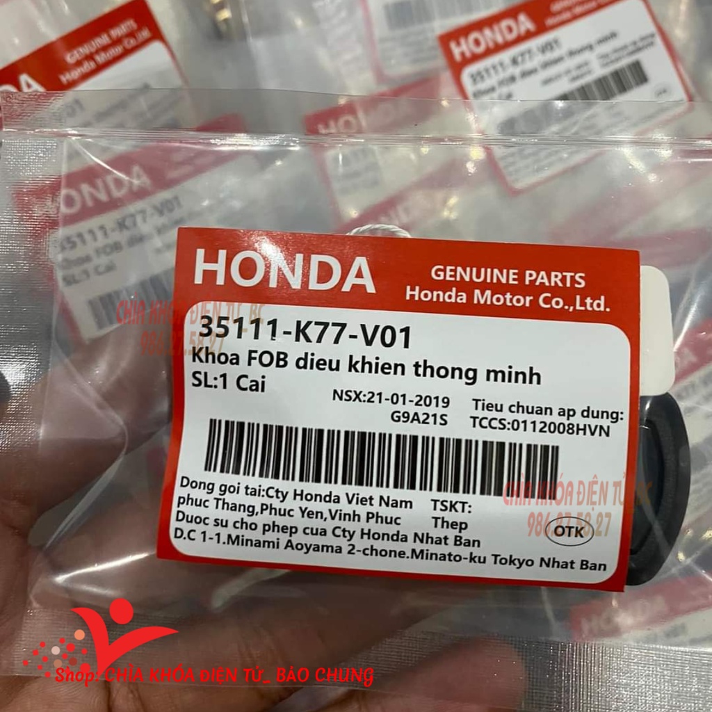 Chìa khóa smarkey xe máy Honda K01, K77, K59, Kor