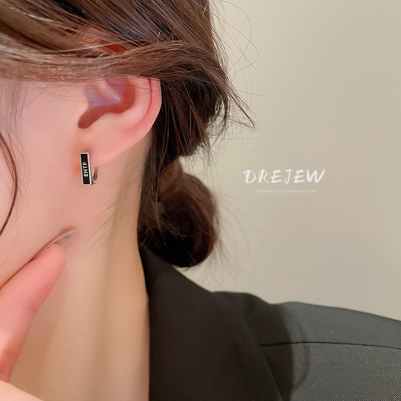 DREJEW Bông Tai Chữ Thời Trang Hàn Quốc Dễ Phối Đồ