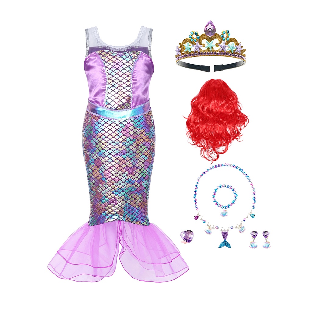 Đầm Nàng Tiên Cá Hóa Trang Halloween / Giáng Sinh Cho Bé Gái