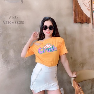 Áo thun lụa lệch vai cực đẹp