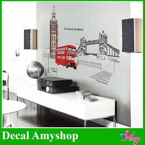 Decal dán tường ⚡ FREESHIP ⚡ Thành phố London - PVC vinyl - DKN016