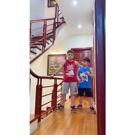 Bộ bé trai sát nách Place hè 100% cotton vải xuất dư size 20-58kg ( Từ 3 bộ giá sỉ 100K/bộ )