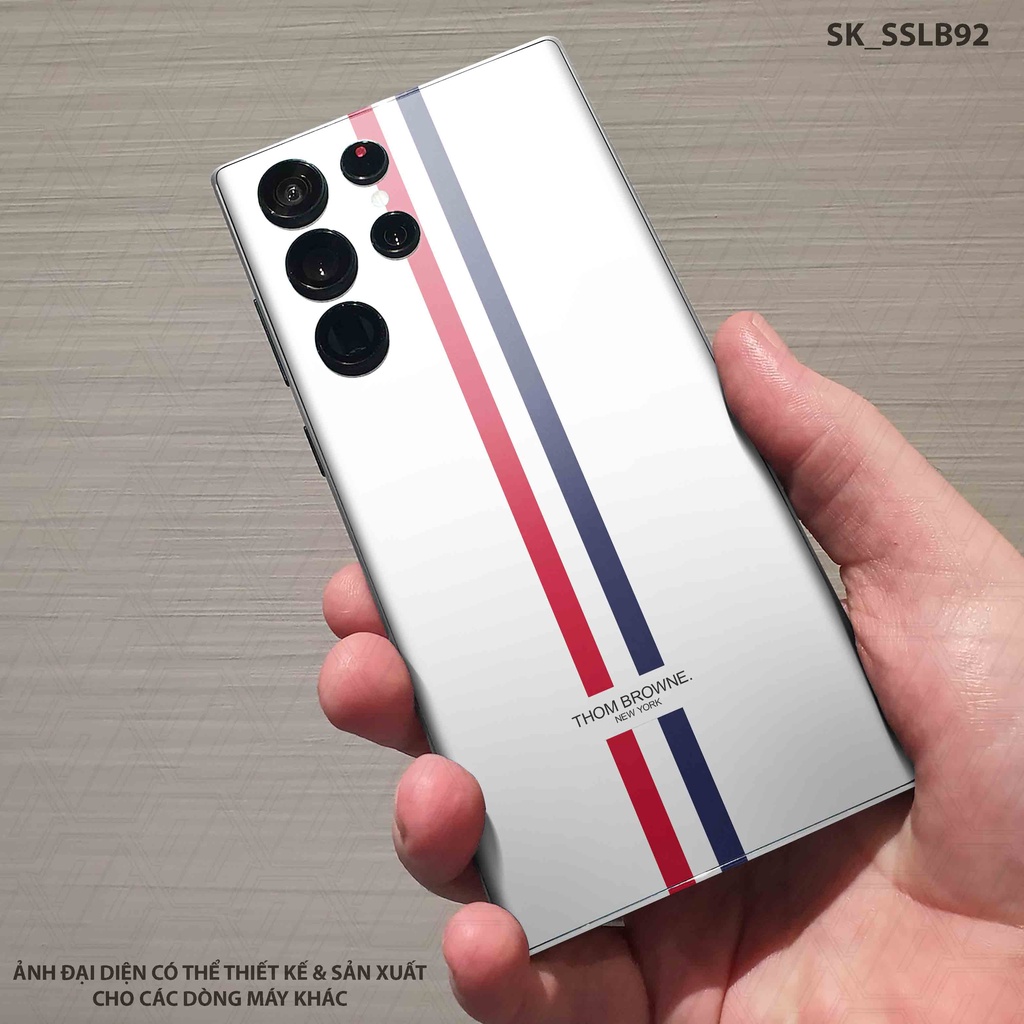 Miếng Dán Skin Thom Browne Trắng Dành Cho Samsung Fold 4/S22 |SK_SSLB92| Chất Liệu Cao Cấp, Chống Nước, Bền Màu, Cắt CNC