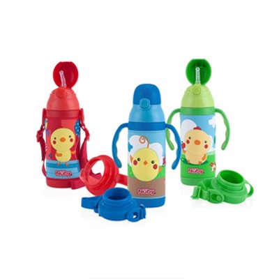 Bình uống nước Nuby ống hút 3D bằng inox dung tích 385ml-10435